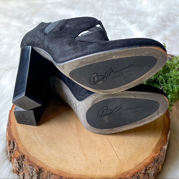 Donald J. Pliner Celia Black Suede Bootie High Heel Boots - Picture 2 of 9